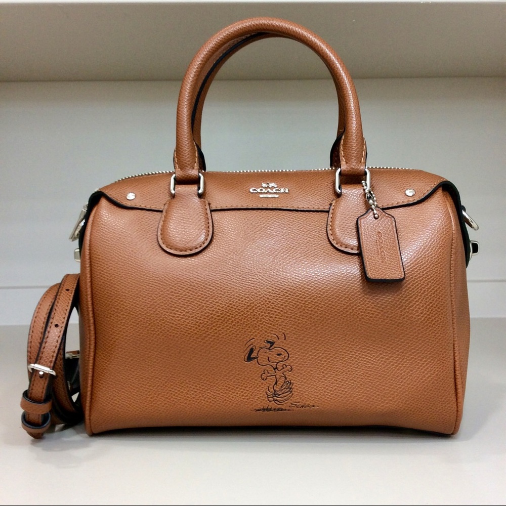 Authentic Coach X Snoopy Limited Edition Bennett Satchel Leather F37272 Handbag
